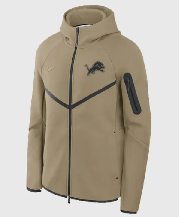 Detroit Lions Men’s Brown Tech Sports Windrunner Hoodie