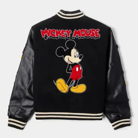 Disney Shoe Palace Mickey and Friends Icon Black Varsity Jacket For Sale