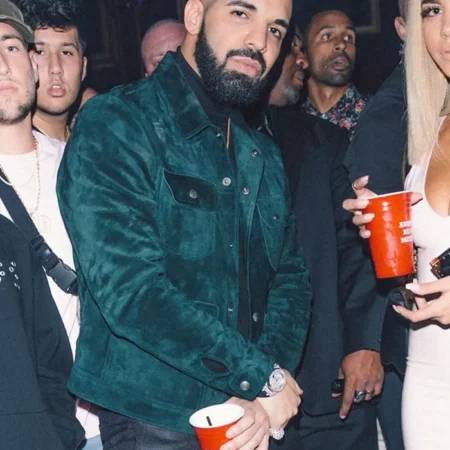 Drake Green Suede Green Leather Jacket