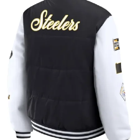 Erin Andrews x Pittsburgh Steelers Varsity Puffer Jacket