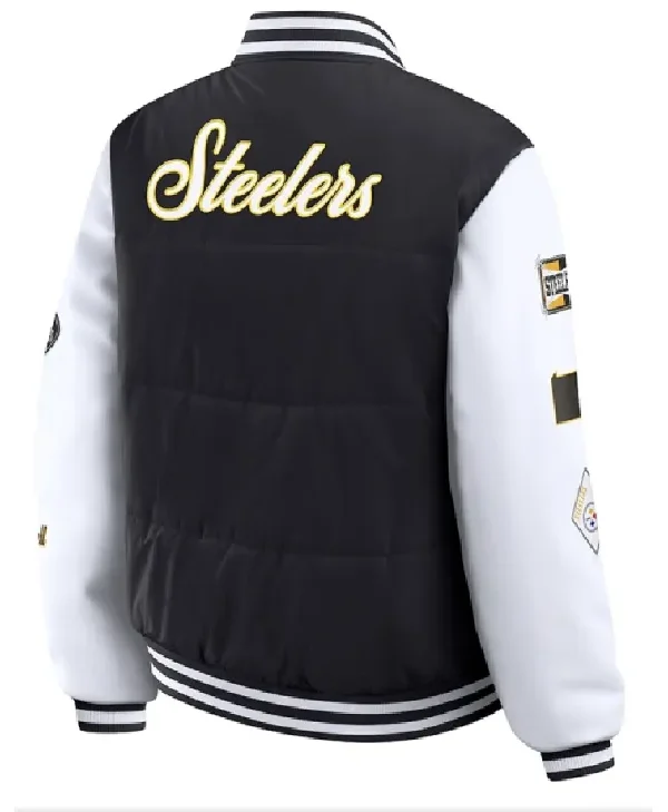 Erin Andrews x Pittsburgh Steelers Varsity Puffer Jacket