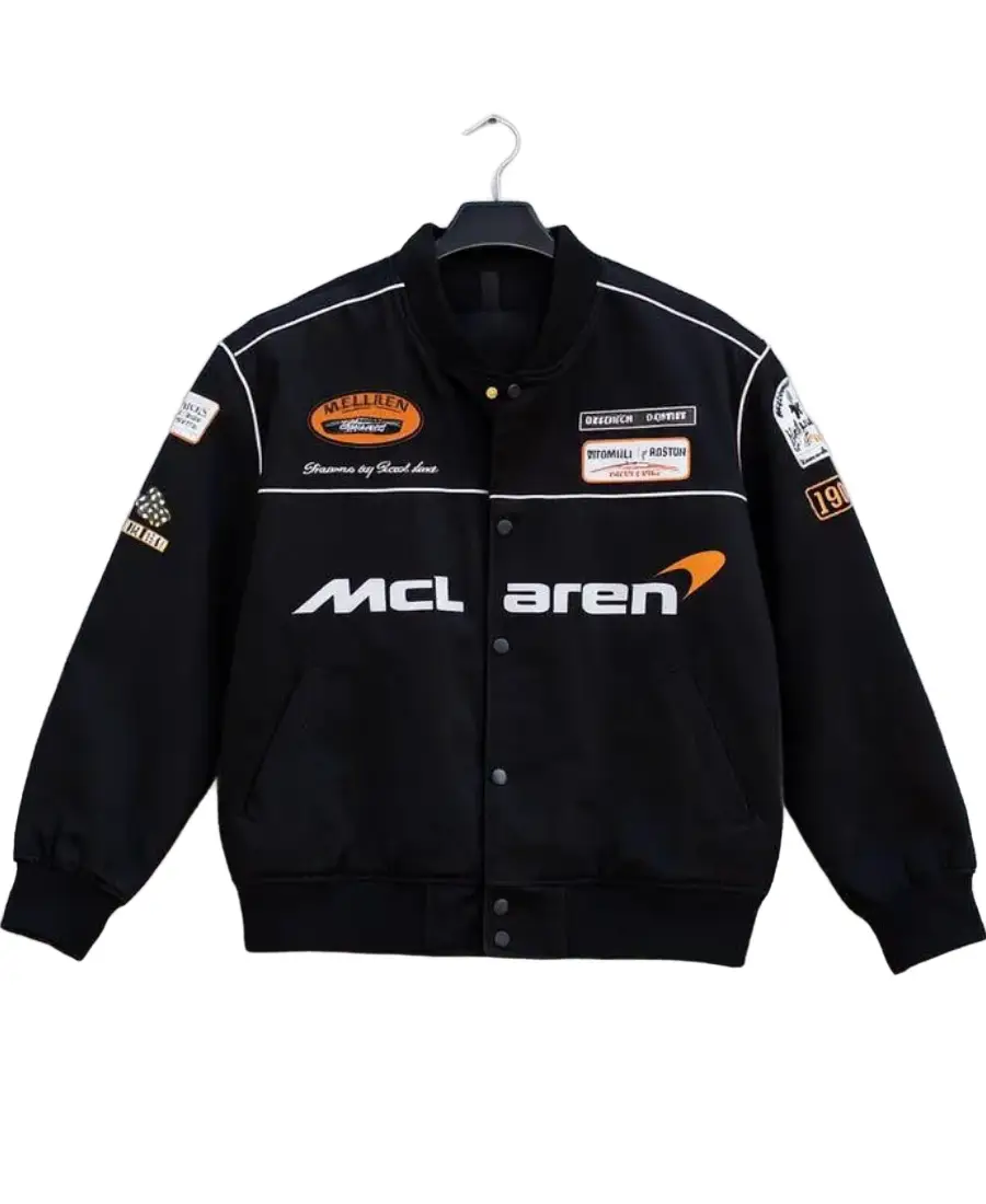 F1-McLaren-Windbreaker-Racing-Bomber-Jacket F1 McLaren Racing Windbreaker Bomber Jacket