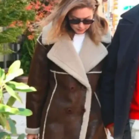 Gigi Hadid NYC 2025 Luxe Shearling Style Coat