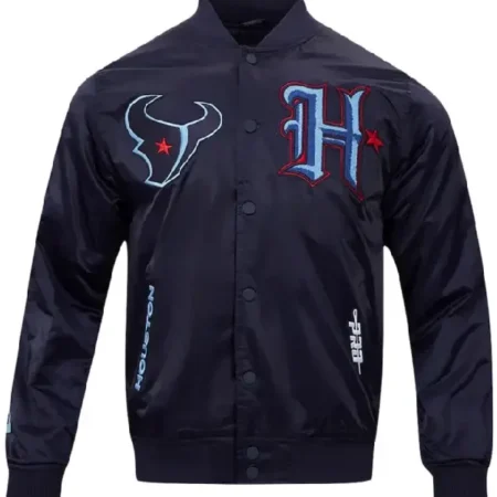 Houston Texans H-Town Navy Satin Jacket