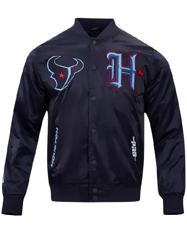 Houston Texans H-Town Navy Satin Jacket