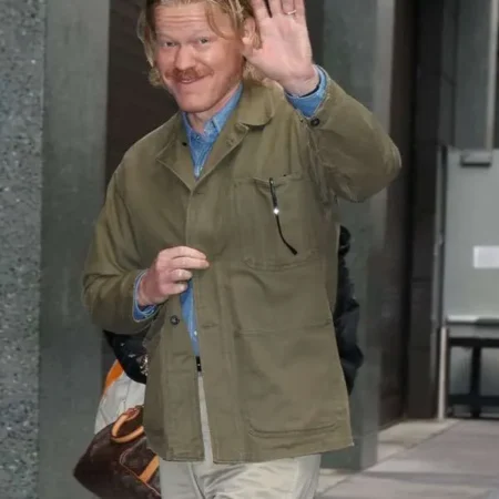 Jesse-Plemons-Bugonia-2025-Press-Tour-Green-Cotton-Jacket