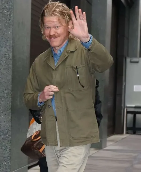 Jesse-Plemons-Bugonia-2025-Press-Tour-Green-Cotton-Jacket