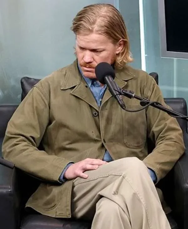 Jesse-Plemons-Bugonia-Press-Tour-Green-Cotton-Jacket