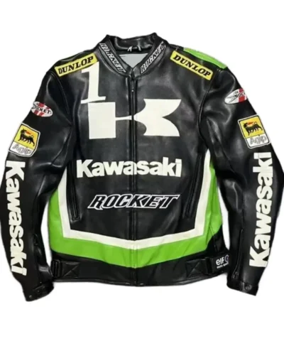 Joe Rocket Ninja Kawasaki Racing Leather Motorcycle Jacket