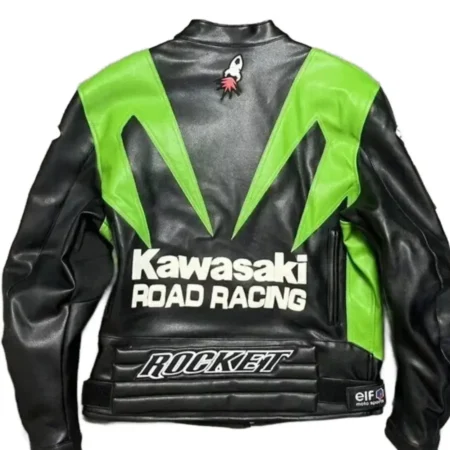Joe Rocket Ninja Kawasaki Racing Leather Motorcycle Jacket