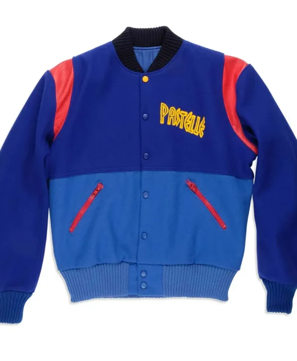 Kanye West Pastelle Varsity Wool Blue Jacket
