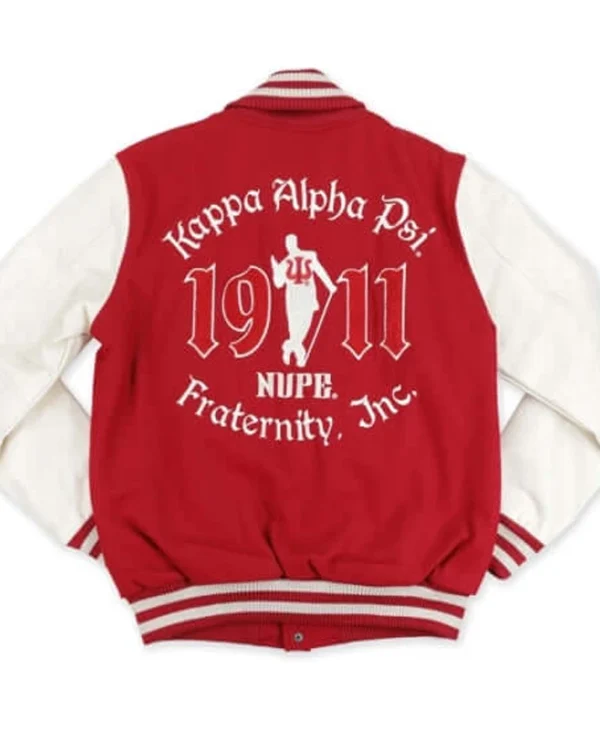 Kappa-Alpha-Psi-Red-and-White-Varsity-Jacket-For-Sale