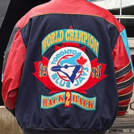 MLB World Series Toronto Blue Jays Twill Leather Jacket