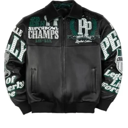 Meek-Mill-Eagles-Black-Leather-Jacket-Front