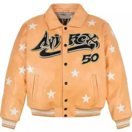 Men’s Avirex Hellstar X Orange Leather Jacket
