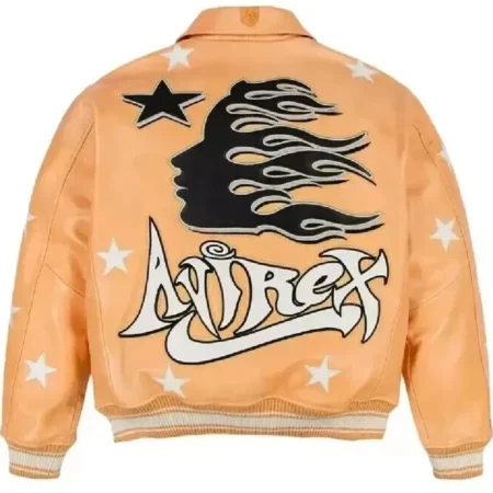 Men’s Avirex Hellstar X Orange Leather Jacket