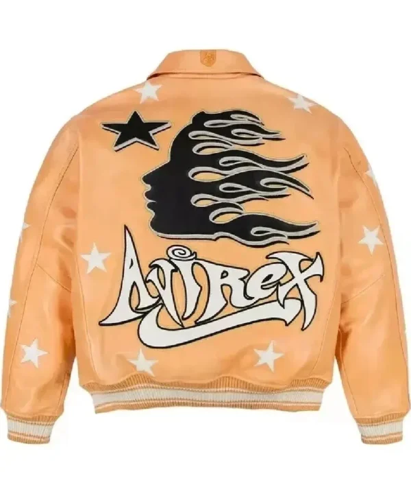 Men’s Avirex Hellstar X Orange Leather Jacket