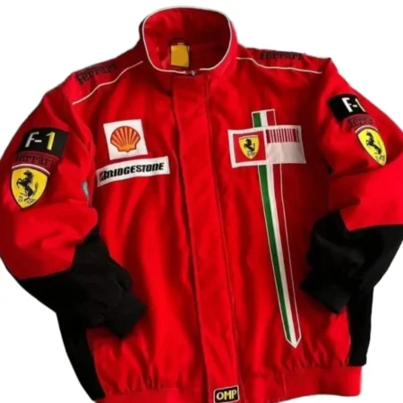 Men’s Vintage Ferrari F1 Embroidered Racing Jacket