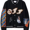 Men’s Off-White Chenille Logo Varsity Bomber Jacket