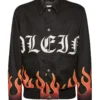 Men’s Philipp Plein Flame-Patterned Bomber Jacket