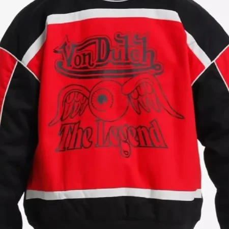 Men’s Von Dutch Red and Black Racing Jacket