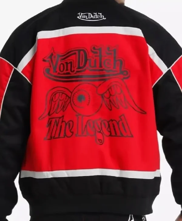 Men’s Von Dutch Red and Black Racing Jacket
