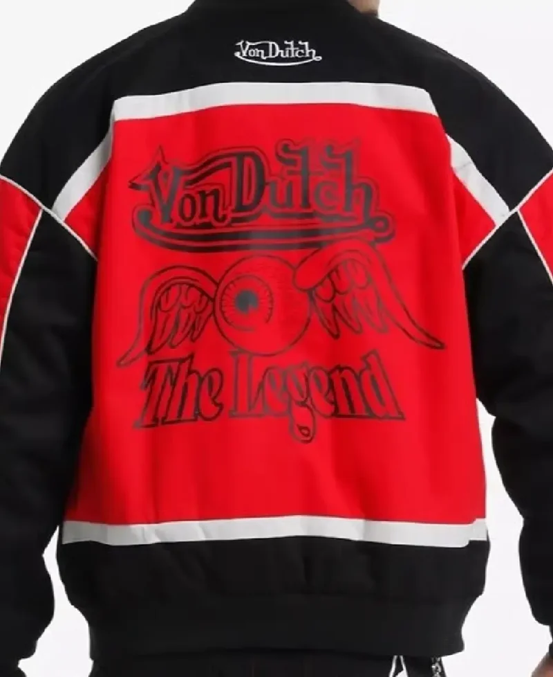 Men’s Von Dutch Red and Black Racing Jacket
