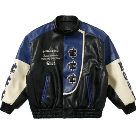 Men’s X ROOT Puzzle Stitch Motorcycle Leather Jacket