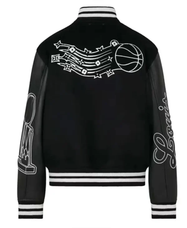 Louis Vuitton Black Leather Varsity Jacket