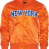 NY Knicks Orange Satin Jacket