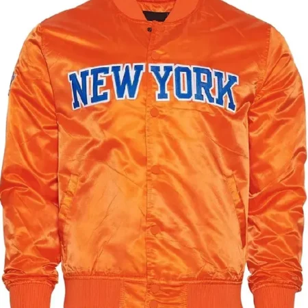 NY Knicks Orange Satin Jacket