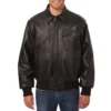 Oklahoma City Thunder Black Leather Tonal Jacket