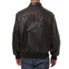 Oklahoma City Thunder Black Leather Tonal Jacket