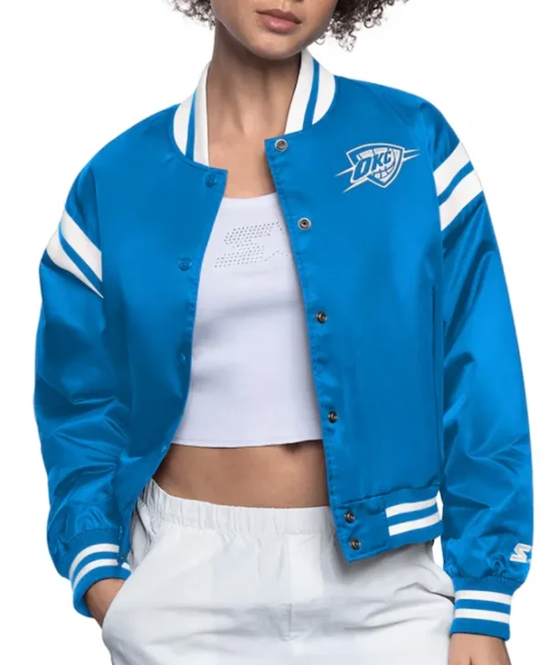 Oklahoma City Thunder Full Count Blue Satin Jacket