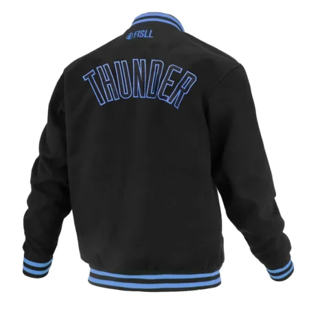 Oklahoma City Thunder Logoman Shadow Black Varsity Jacket