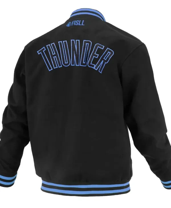 Oklahoma City Thunder Logoman Shadow Black Varsity Jacket
