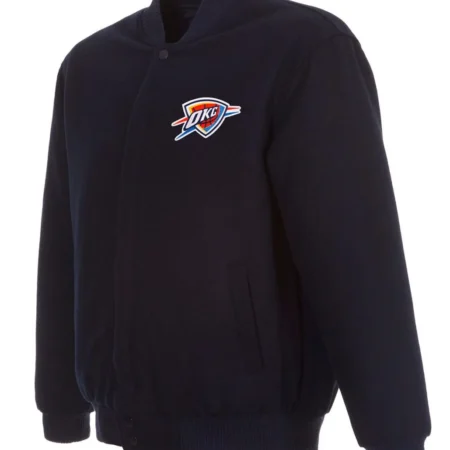 Oklahoma City Thunder Navy Blue Wool Varsity Jacket
