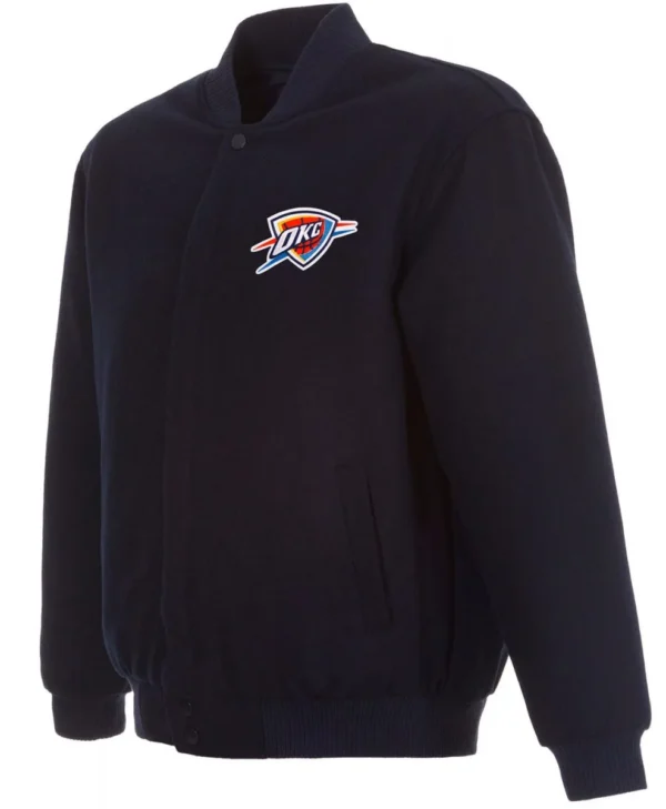Oklahoma City Thunder Navy Blue Wool Varsity Jacket