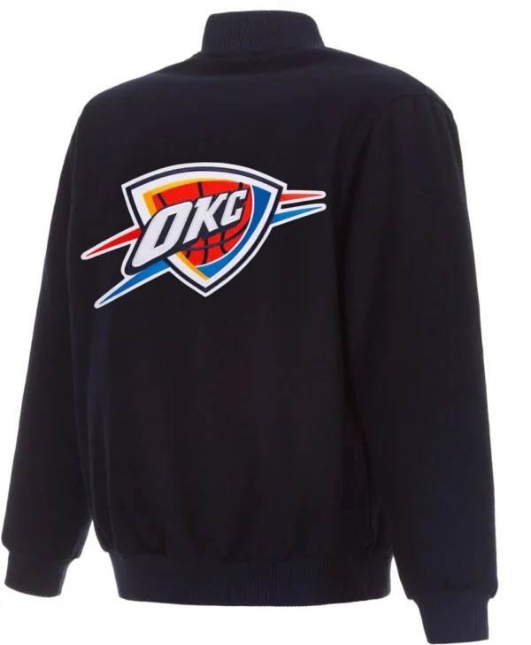 Oklahoma City Thunder Navy Blue Wool Varsity Jacket