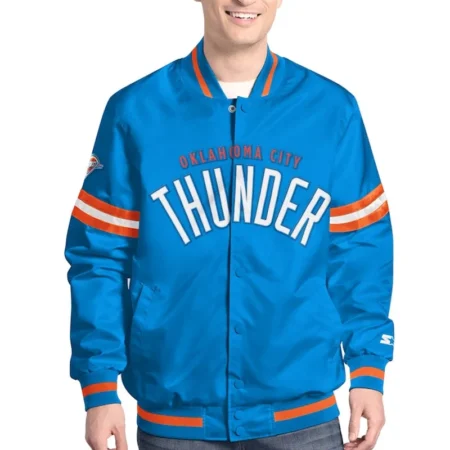 Oklahoma City Thunder Scout Edition Satin Varsity Jacket
