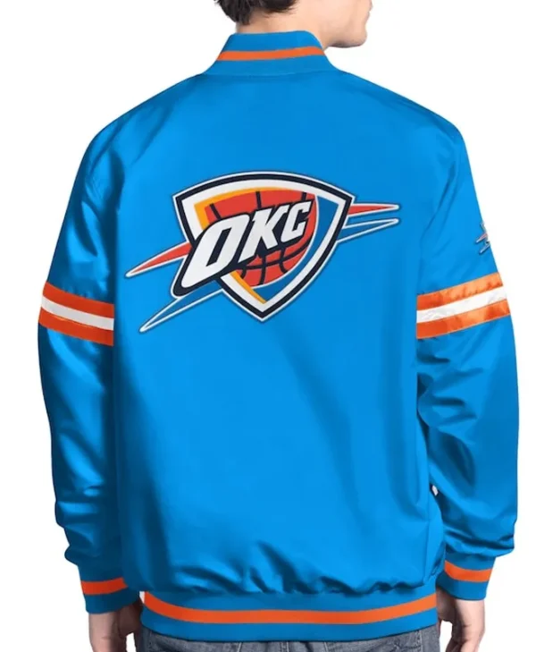 Oklahoma City Thunder Scout Edition Satin Varsity Jacket