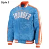 Oklahoma City Thunder Starter Varsity Orange and Blue Jacket