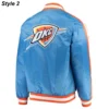 Oklahoma City Thunder Starter Varsity Orange and Blue Jacket