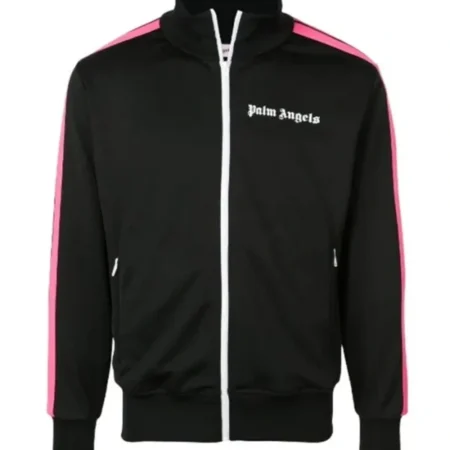 Palm Angels Black and Pink Track Jacket