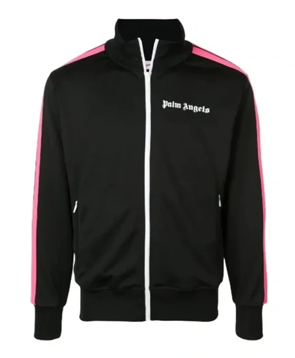 Palm Angels Black and Pink Track Jacket