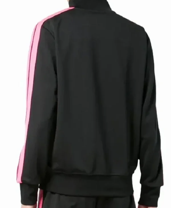 Palm Angels Black and Pink Track Jacket For Sale