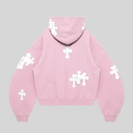 Pink Cross Zip Hoodie For Sale