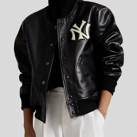 Polo Ralph Lauren Yankees Leather Black Jacket