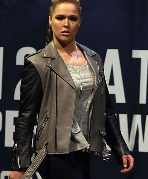 Ronda Rousey WWE Stylish Black Leather Jacket