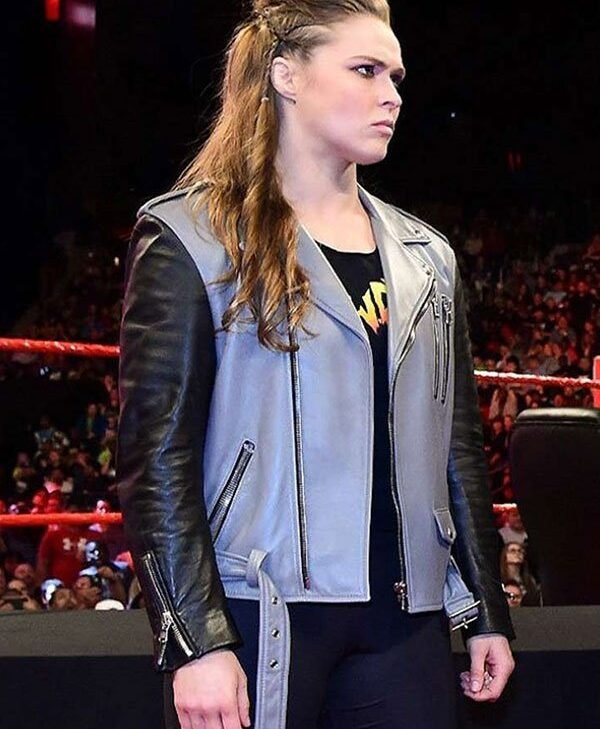 Ronda Rousey WWE Stylish Black Leather Jacket